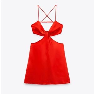 Zara Red Cutout Mini Dress
